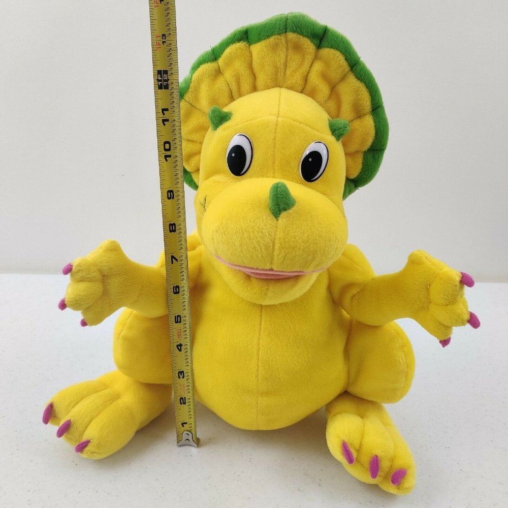 Scott Foresman Annie Yellow Dinosaur Hand Puppet Triceratops Plush - Picture 8 of 10